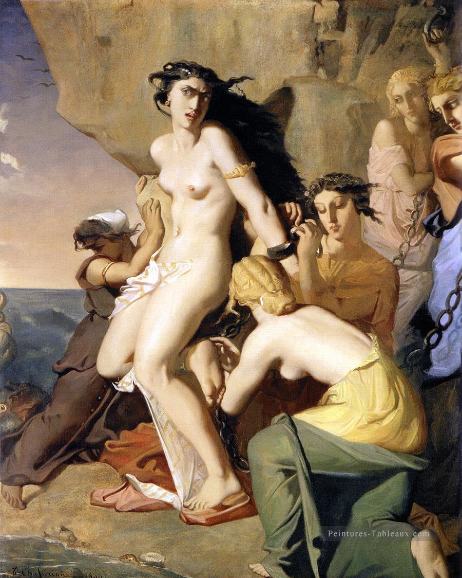 Andromède enchaîné au rocher par les Néréides 1840 romantique Théodore Chassériau Peintures à l'huile